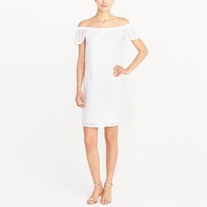 J Crew eyelet off shoulder dress